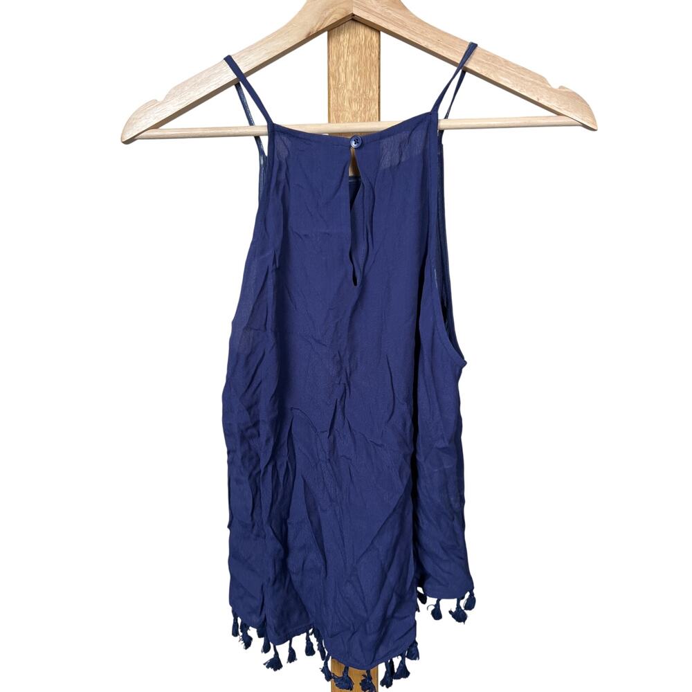 BLQ Size 1 Blue Rayon Women's Top - Picture 2 of 6